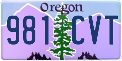 OR license plate 981CVT