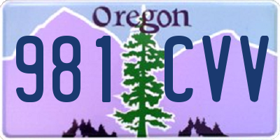 OR license plate 981CVV