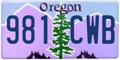 OR license plate 981CWB