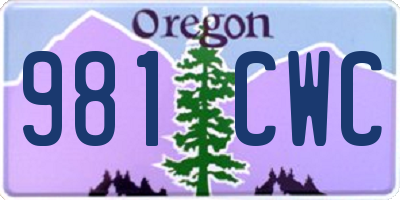OR license plate 981CWC