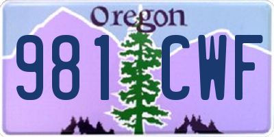 OR license plate 981CWF