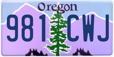 OR license plate 981CWJ