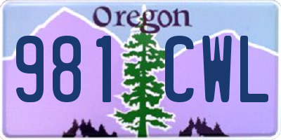 OR license plate 981CWL