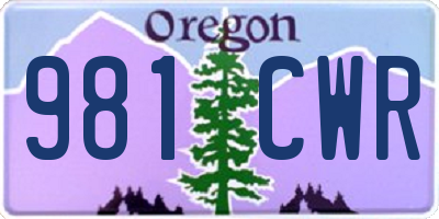 OR license plate 981CWR
