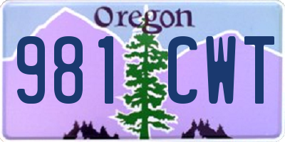 OR license plate 981CWT
