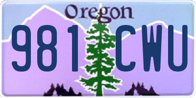 OR license plate 981CWU