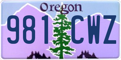 OR license plate 981CWZ
