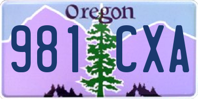 OR license plate 981CXA