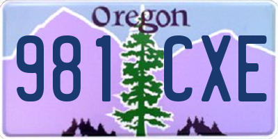 OR license plate 981CXE