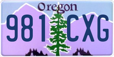 OR license plate 981CXG
