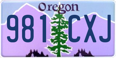 OR license plate 981CXJ
