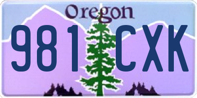 OR license plate 981CXK