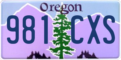 OR license plate 981CXS