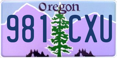 OR license plate 981CXU