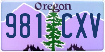 OR license plate 981CXV