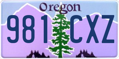 OR license plate 981CXZ