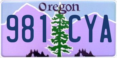 OR license plate 981CYA