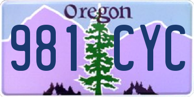 OR license plate 981CYC