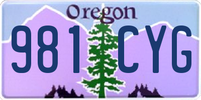 OR license plate 981CYG