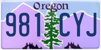 OR license plate 981CYJ