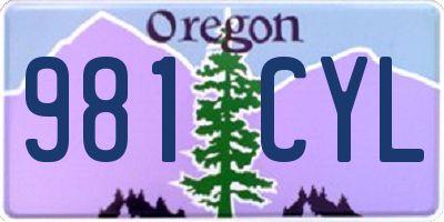 OR license plate 981CYL