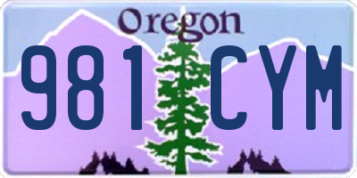 OR license plate 981CYM