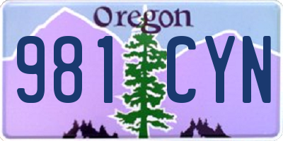 OR license plate 981CYN