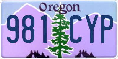 OR license plate 981CYP