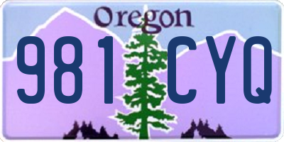 OR license plate 981CYQ