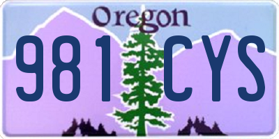 OR license plate 981CYS