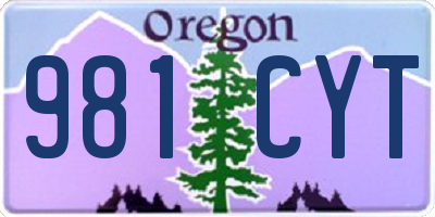 OR license plate 981CYT