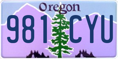 OR license plate 981CYU