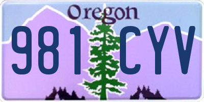 OR license plate 981CYV