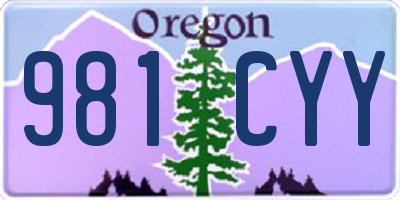 OR license plate 981CYY