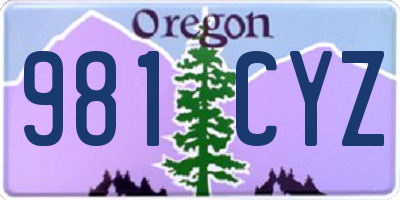 OR license plate 981CYZ