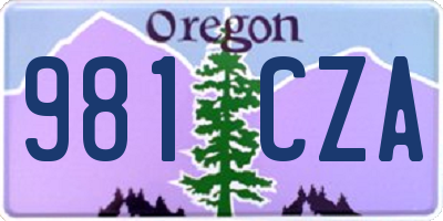 OR license plate 981CZA