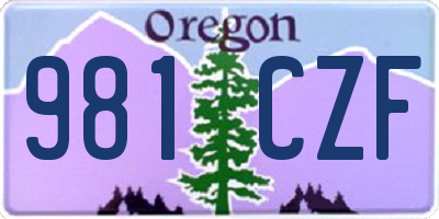 OR license plate 981CZF
