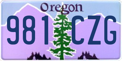 OR license plate 981CZG