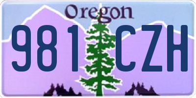 OR license plate 981CZH