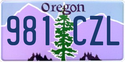 OR license plate 981CZL