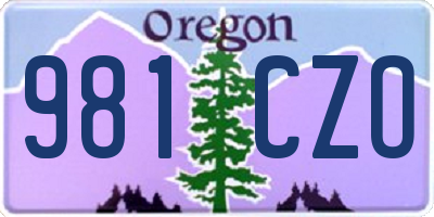 OR license plate 981CZO