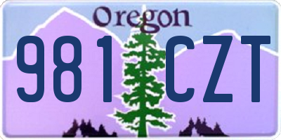 OR license plate 981CZT