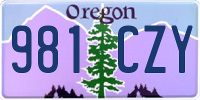 OR license plate 981CZY