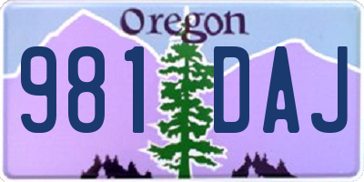 OR license plate 981DAJ