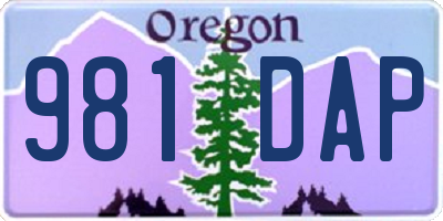 OR license plate 981DAP