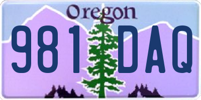 OR license plate 981DAQ