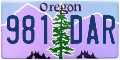 OR license plate 981DAR