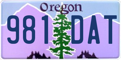 OR license plate 981DAT