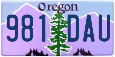 OR license plate 981DAU