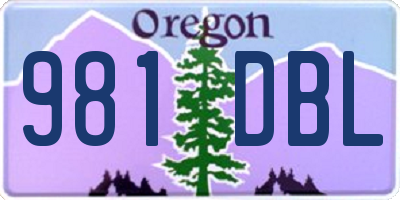 OR license plate 981DBL